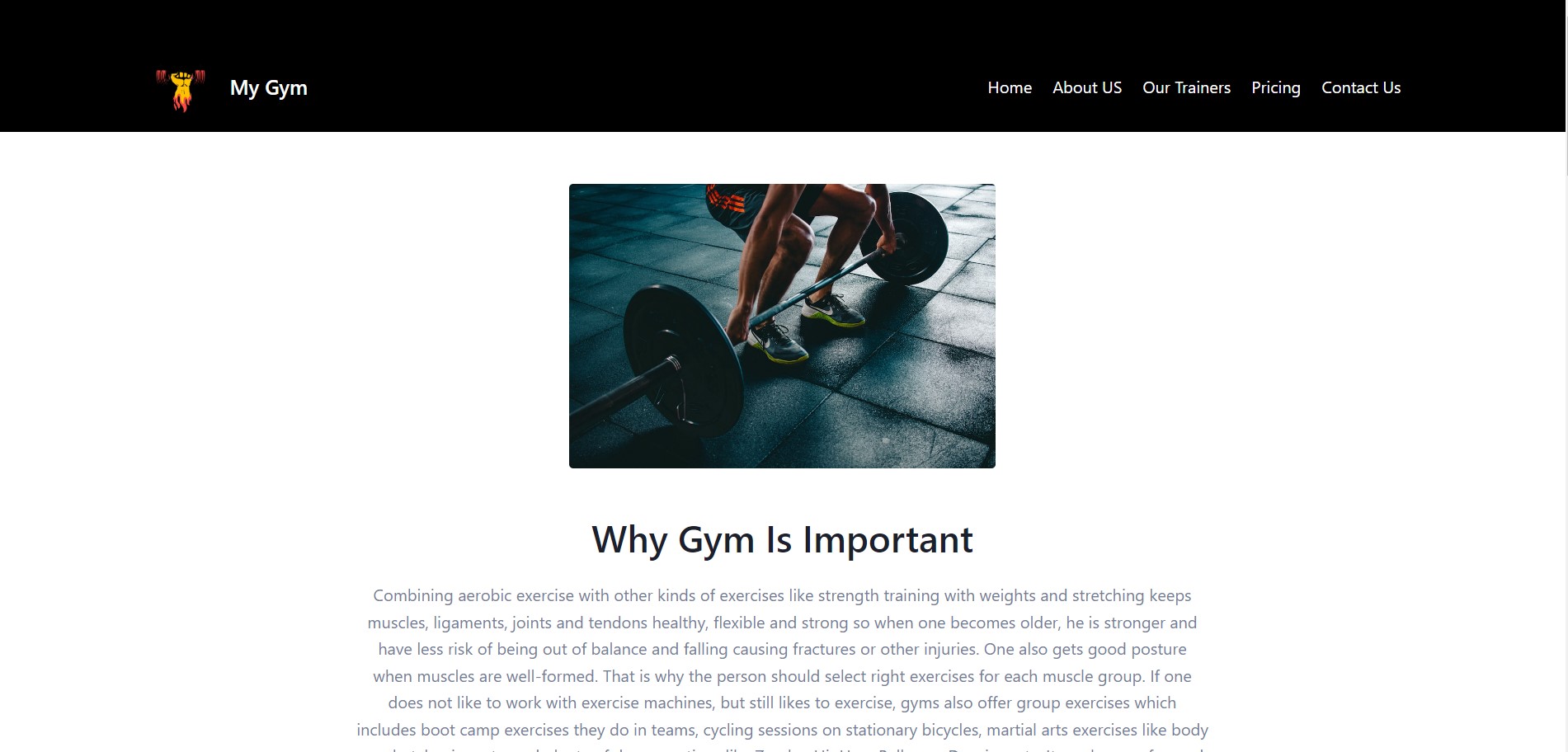 Gym Website
