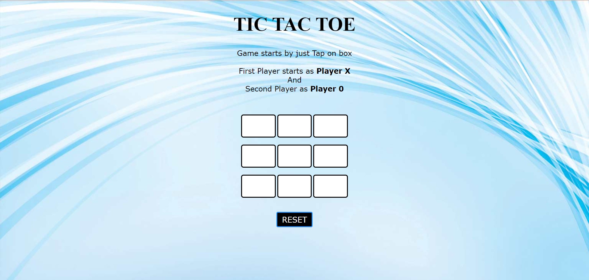 Tic Tac Toe Game