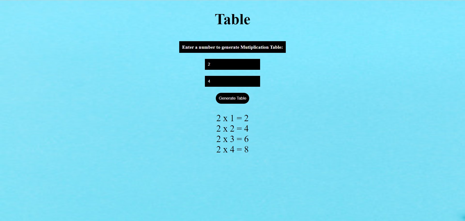 Table Genrater
